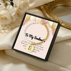 Premium Pearl & Gold Coin Bracelet: Mother of Pearl