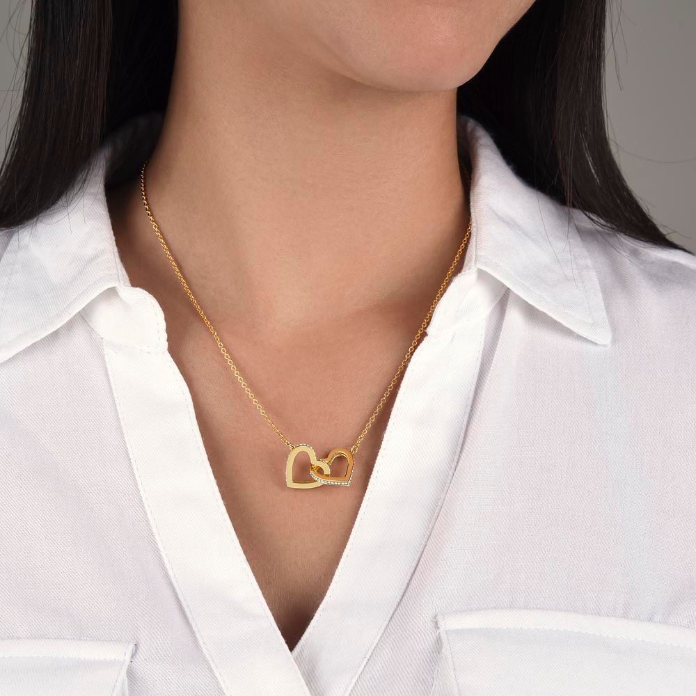 COLLIER DE COEURS ENTRELACÉS - JOYEUX ANNIVERSAIRES A MA FILLE