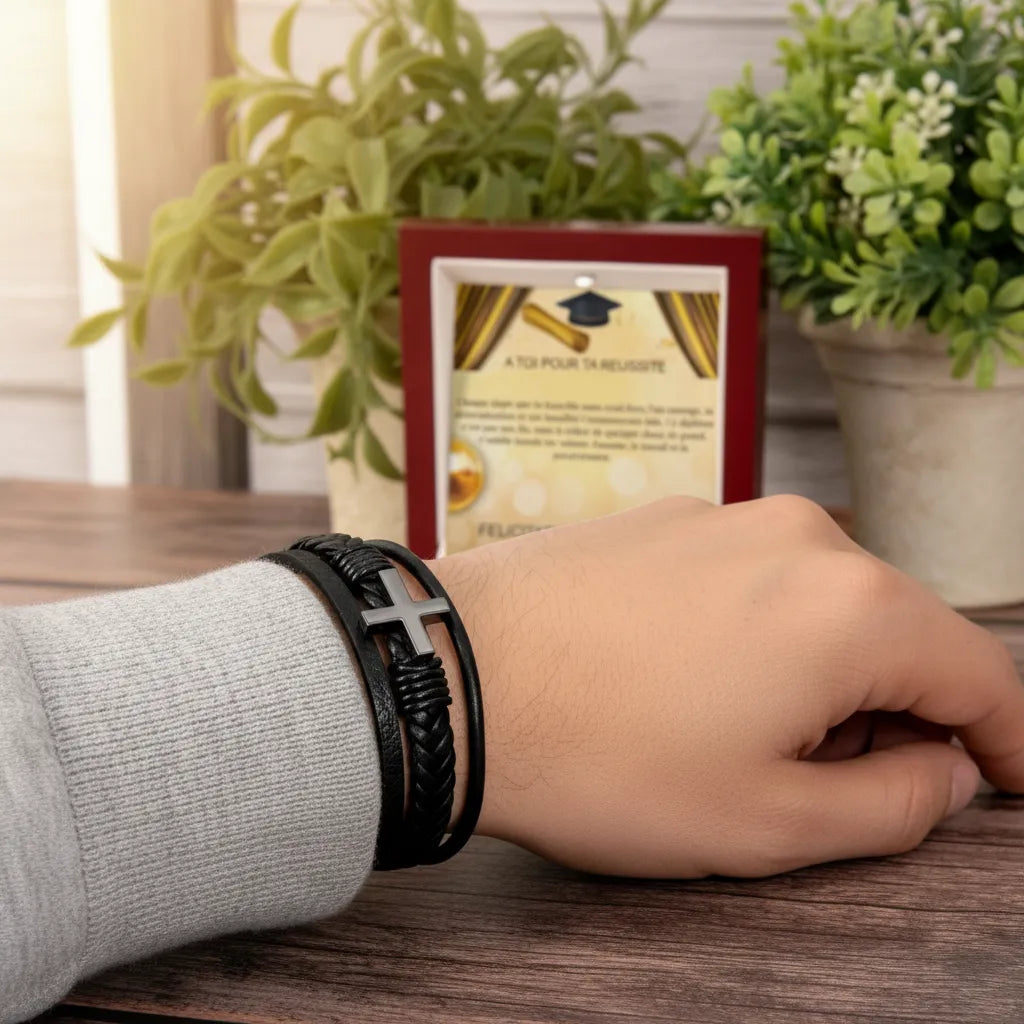 BRACELET CROISÉ POUR HOMMES - A TOI POUR TA REUSSITE