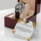 MONTRE AVEC CARTE PERSONNALISÉE POUR HOMMES- CADEAU POUR GRADUATION, FIN D'ÉTUDES