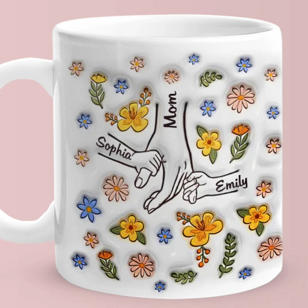 Mug Céramique Personnalisé Maman et Enfant – Design 3D Gonflé