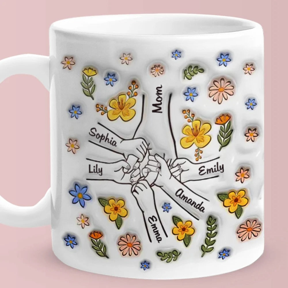 Mug Céramique Personnalisé Maman et Enfant – Design 3D Gonflé