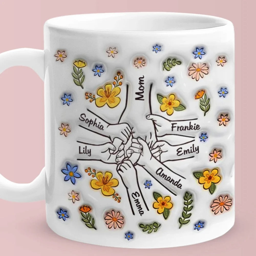 Mug Céramique Personnalisé Maman et Enfant – Design 3D Gonflé