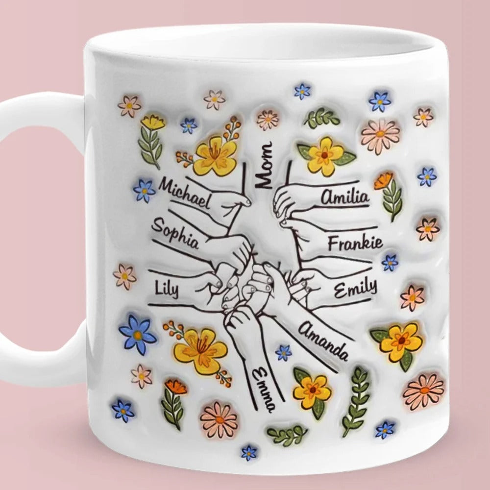 Mug Céramique Personnalisé Maman et Enfant – Design 3D Gonflé