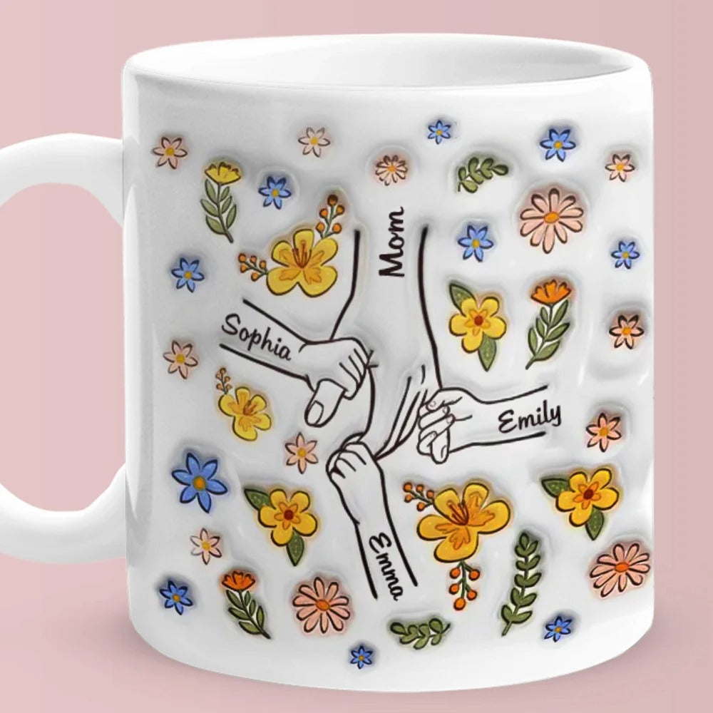 Mug Céramique Personnalisé Maman et Enfant – Design 3D Gonflé